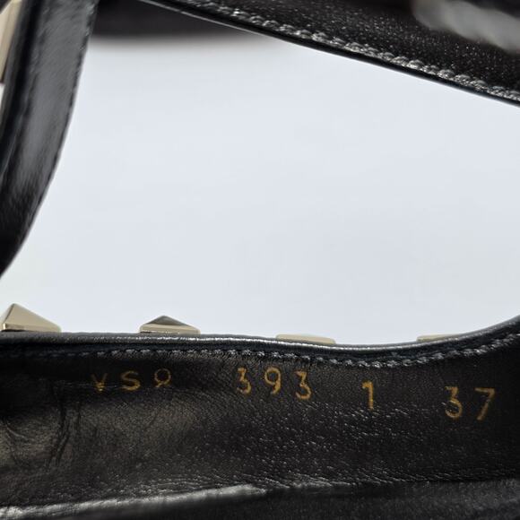 Valentino Rockstud Studded Sequin Caged T Strap Pumps IT 37 US 7 Black - Picture 13 of 15